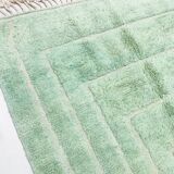 Moroccan Berber carpet Beni Ouarain water green with engraved patterns 2.45x1.57m
