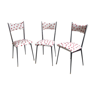 Set de 3 chaises vintage années 50/60 restaurées