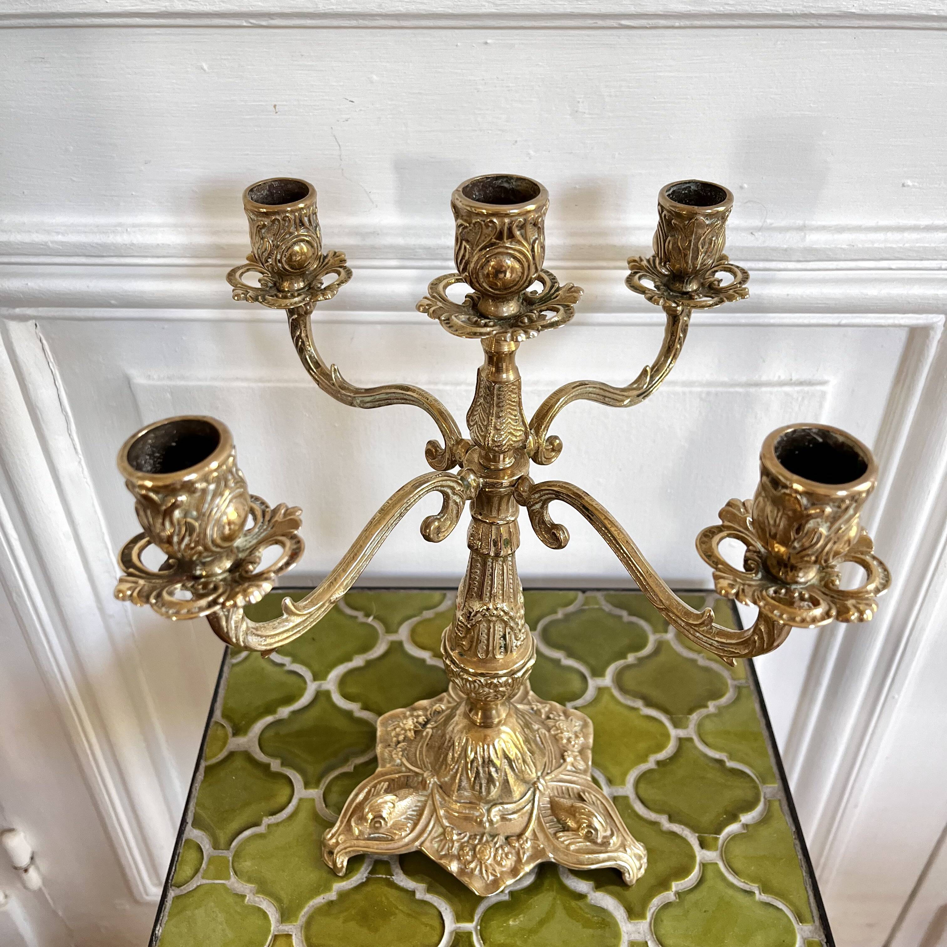 5-light gold candlestick holder