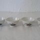 4 bowls purple decoration flowers Sarreguemines twists