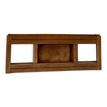 Antique wall shelf in raw solid oak