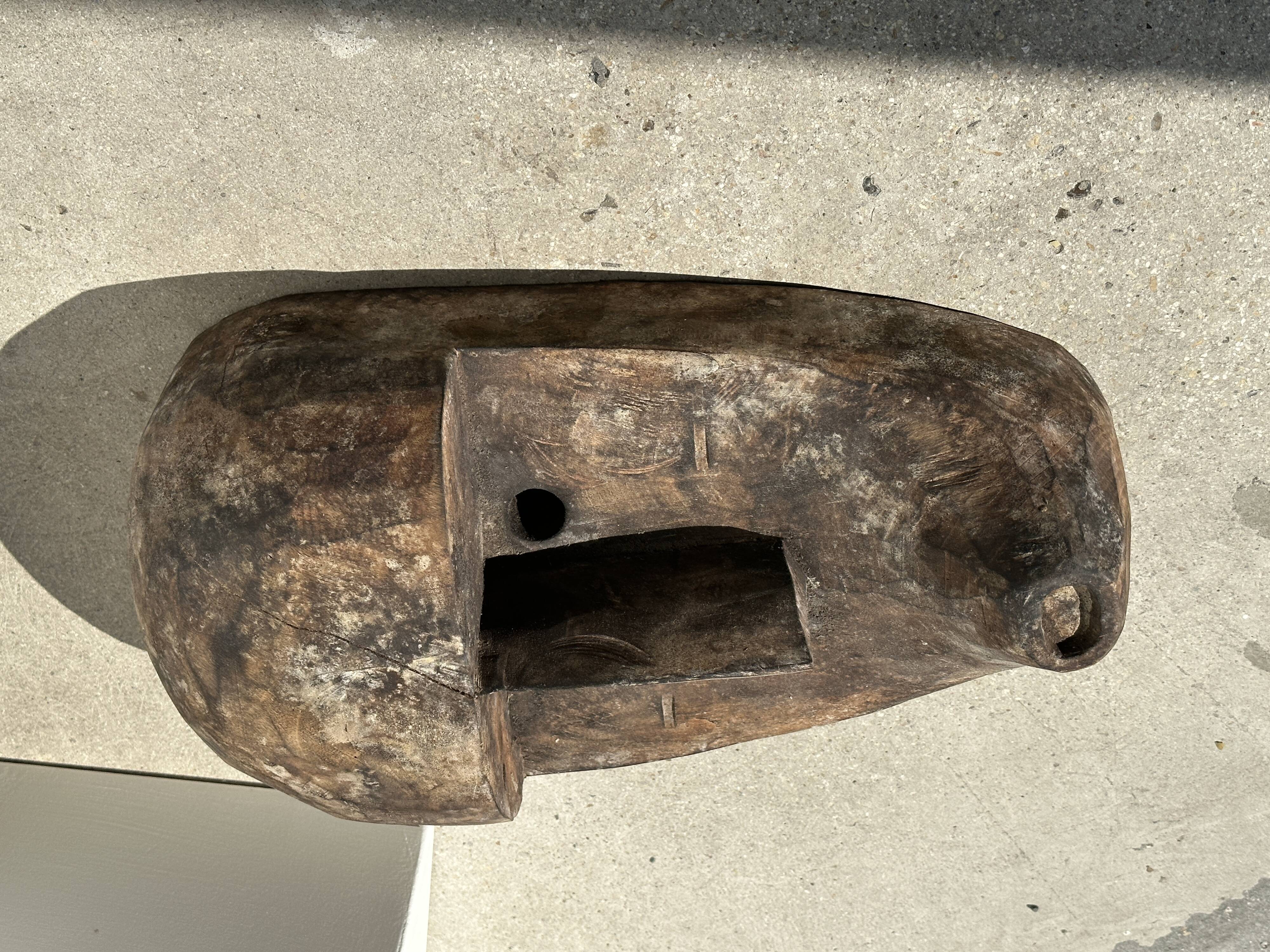 Large Timor mask in patinated wood H:50cm (1)