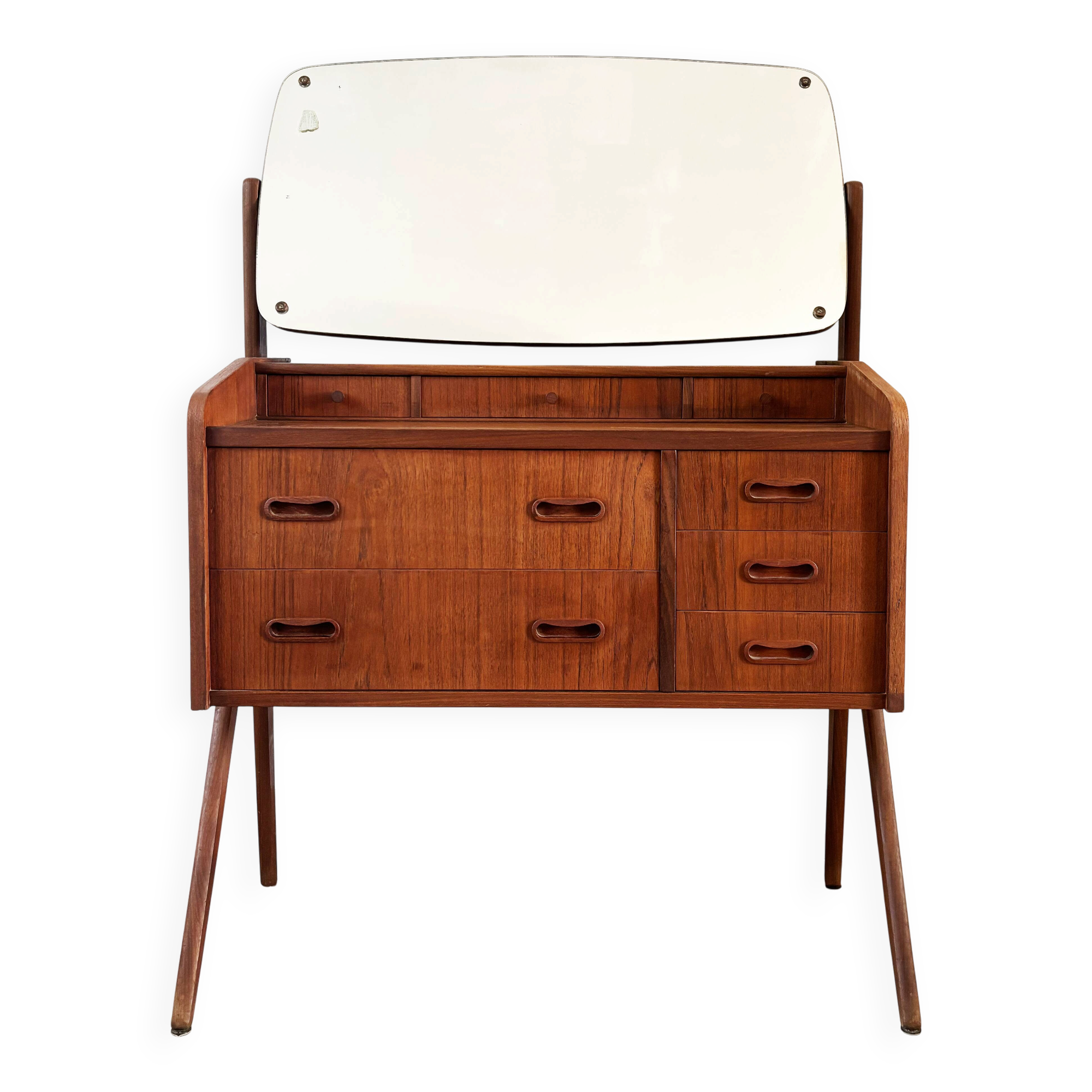 Vintage Danish teak hairdresser from the 1960s stamped Ag Spjel Kobber.