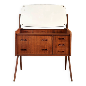 Coiffeuse vintage danoise en teck des années 60 estampillée Ag Spjel Kobber