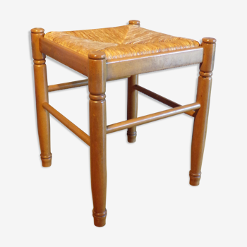 Straw stool and turned wood