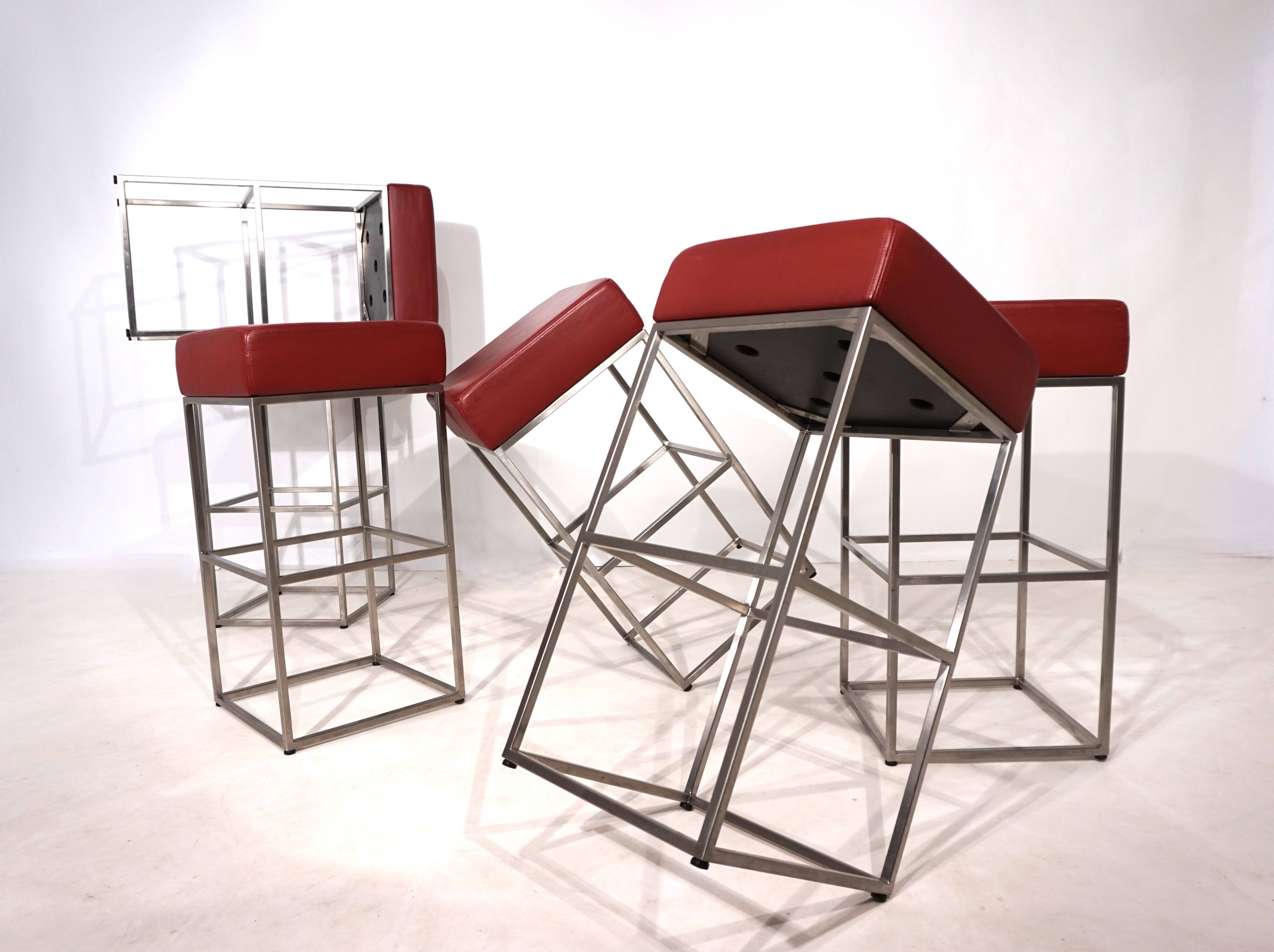 Ensemble de 6 tabourets de bar De Sede DS 218/55 par Paolo Piva, 2000
