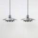 Set of 2 Belid pendant lamps / Danish modern design / aluminium / 1980s / Primus