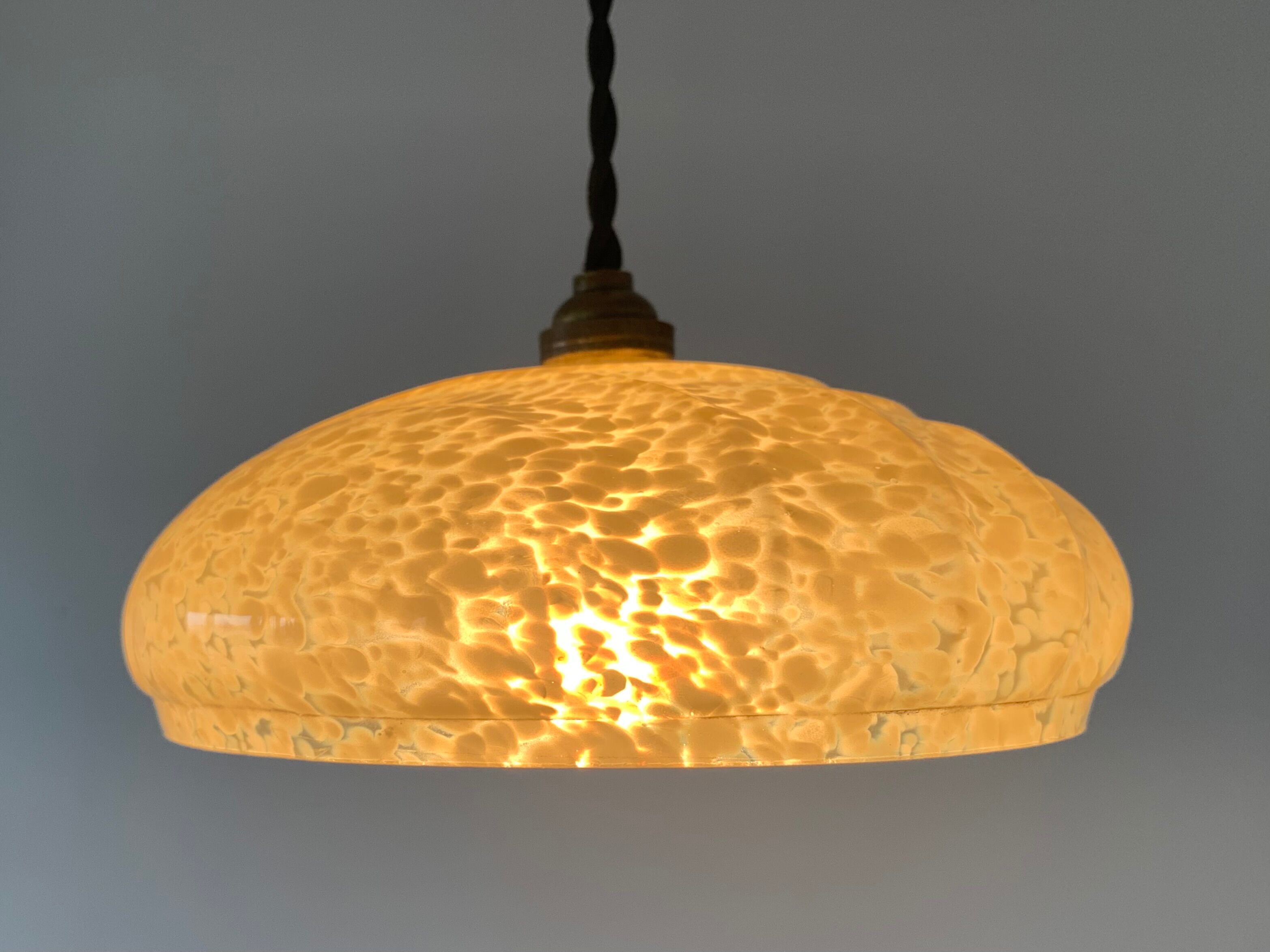 Clichy glass pendant lamp from the 1930s