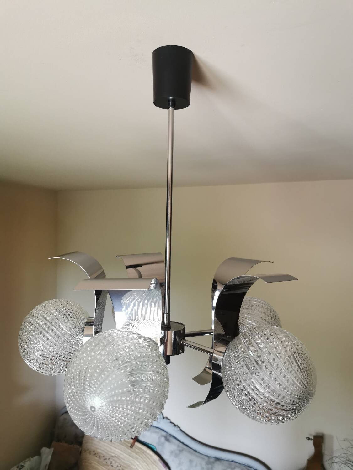 Vintage Space Age chandelier 5 lights