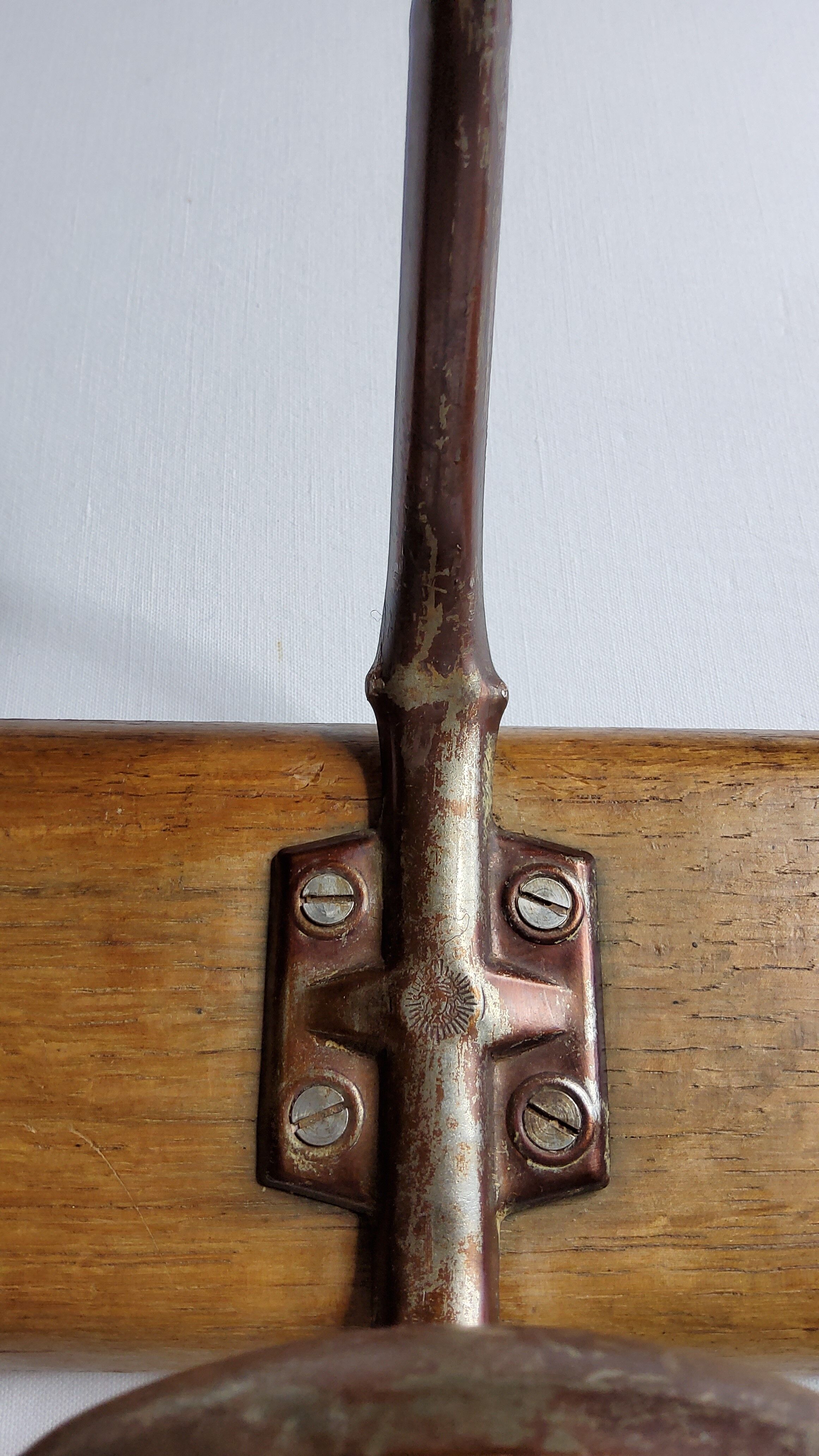 School wall coat rack, antique, 4 hooks, 100 cm
