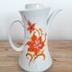Vintage teapot / coffee maker - Bavarian porcelain - Orange flower décor - 1970