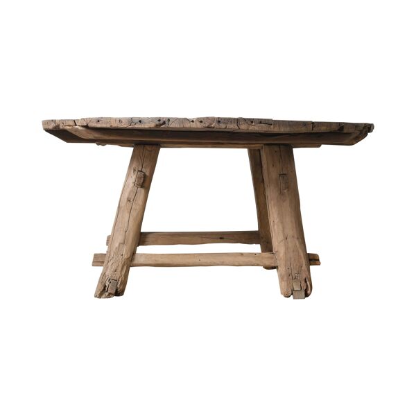Table basse ronde ancienne en orme massif n°1, Xianping