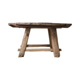 Xianping - Antique round coffee table in solid elm no. 1