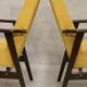 Armchair Henryk Lis 300-190 years 1970 yellow fabric Pierre Frey.