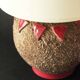 Art Deco ceramic table lamp base with red patterns, 1920s/30s.