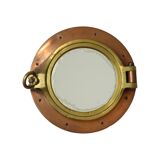 Heavy authentic copper porthole mirror nautical shipping 32cm