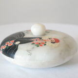 Hand-painted art deco round box