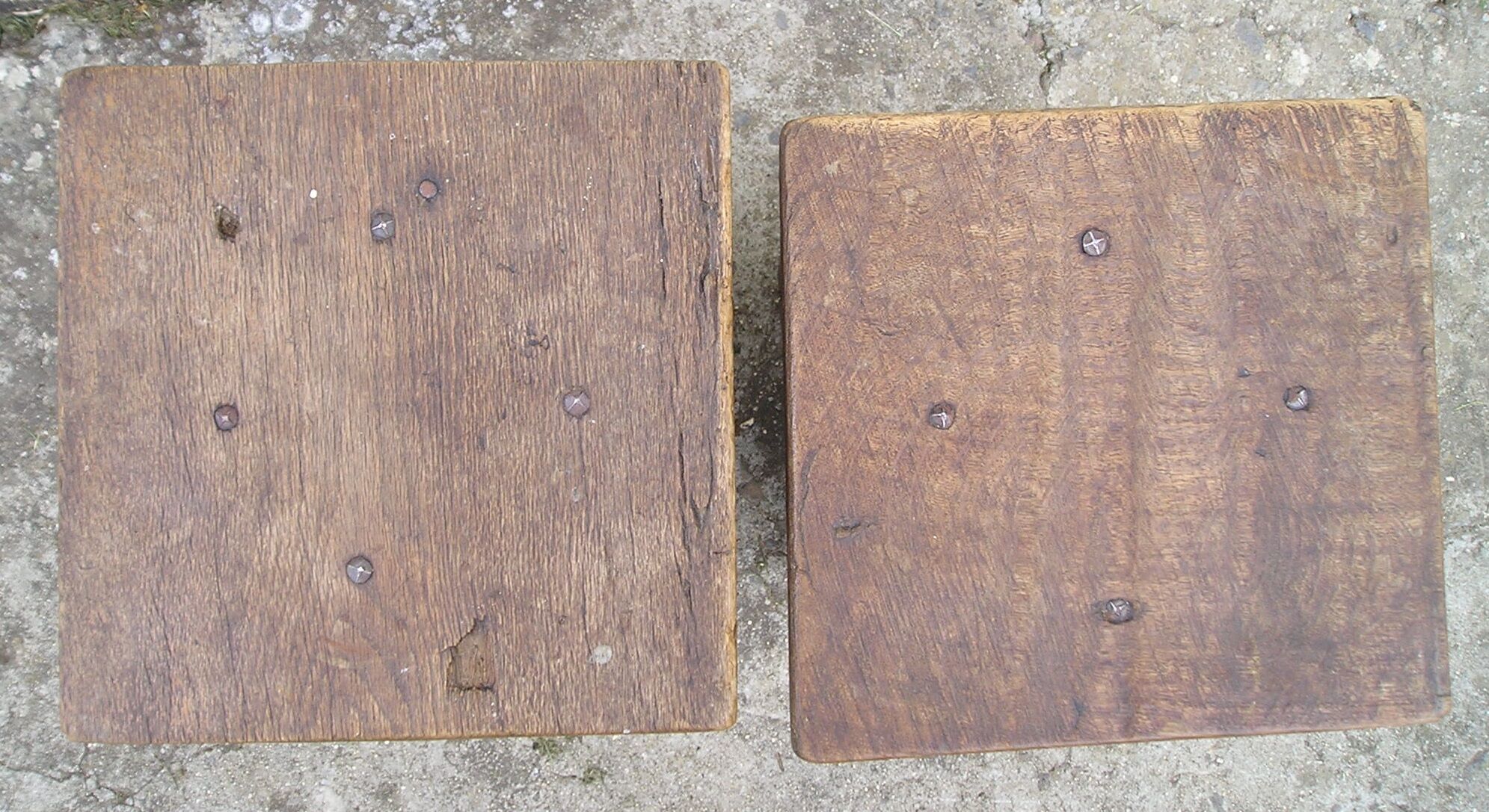 Pair of ancient Gothic stools