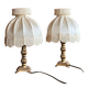 Fringed white bedside lamp
