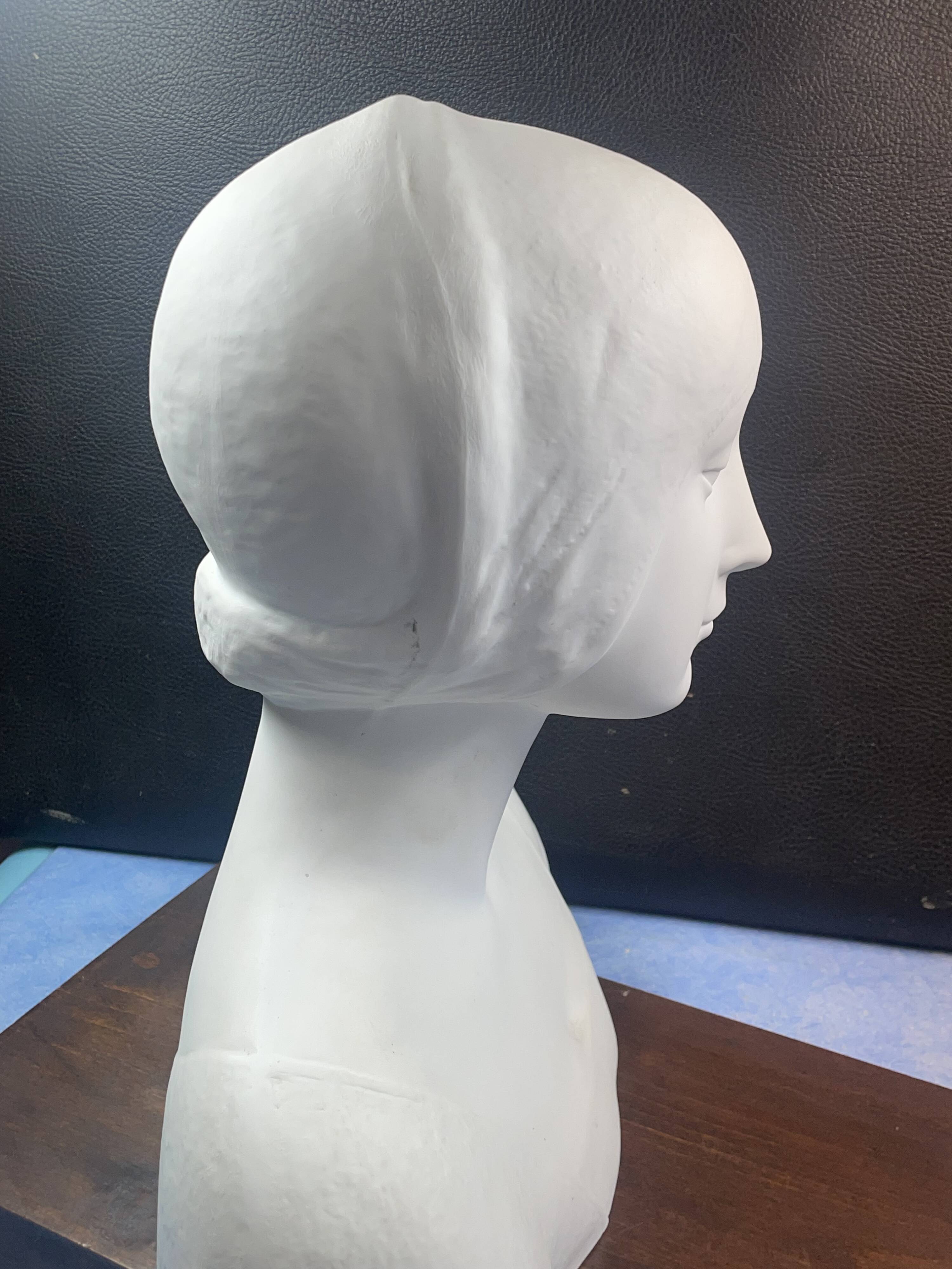 Large Porcelain Biscuit Bust - Limoges - 20th century - 40 cm without the base