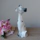 Figurine grand chien dalmatien romantique en céramique années 1970,