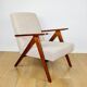 Vintage armchair B-310 VAR beige boucle dark structural wood 1970s - 2 pieces available