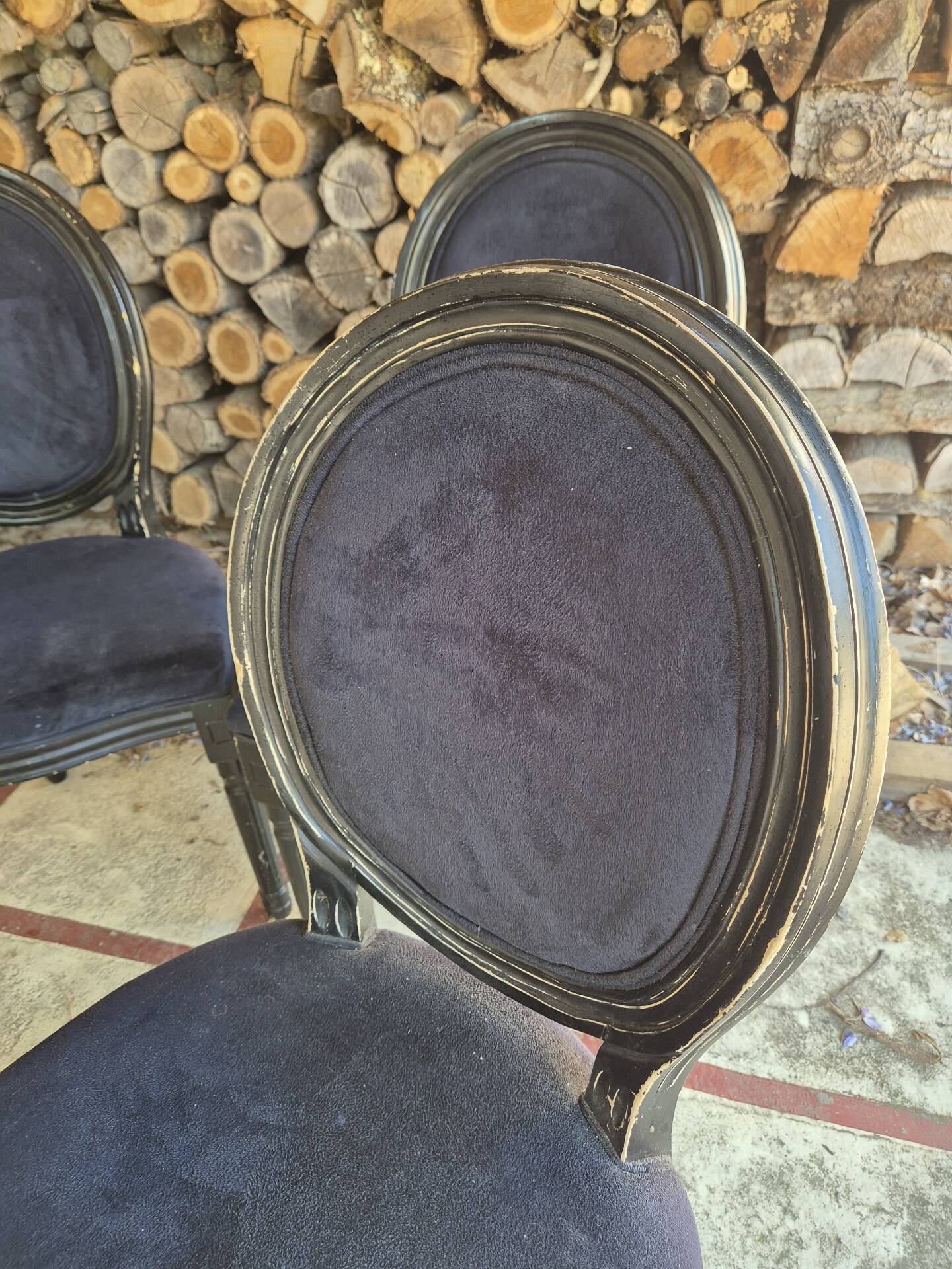 Louis XVI style medallion chairs