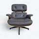 Fauteuil et repose-pieds Herman Miller Original Eames, marron et noyer
