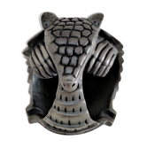 Zoomorphic ashtray armadillo black ceramic signed