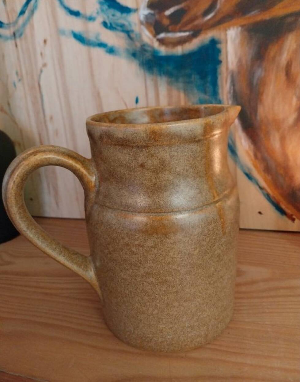 Vintage enamelled stoneware carafe