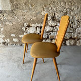 Paire chaises annees 40 pied compas