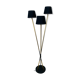 Floor lamp 3 arms 50 years brass and black lacquer for house Arlus
