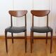 4 Scandinavian chairs in solid wood and black imitation leather