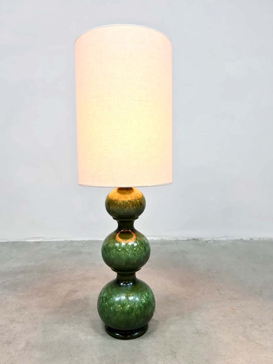 Vintage green ceramic bubble table lamp Kaiser Leuchten