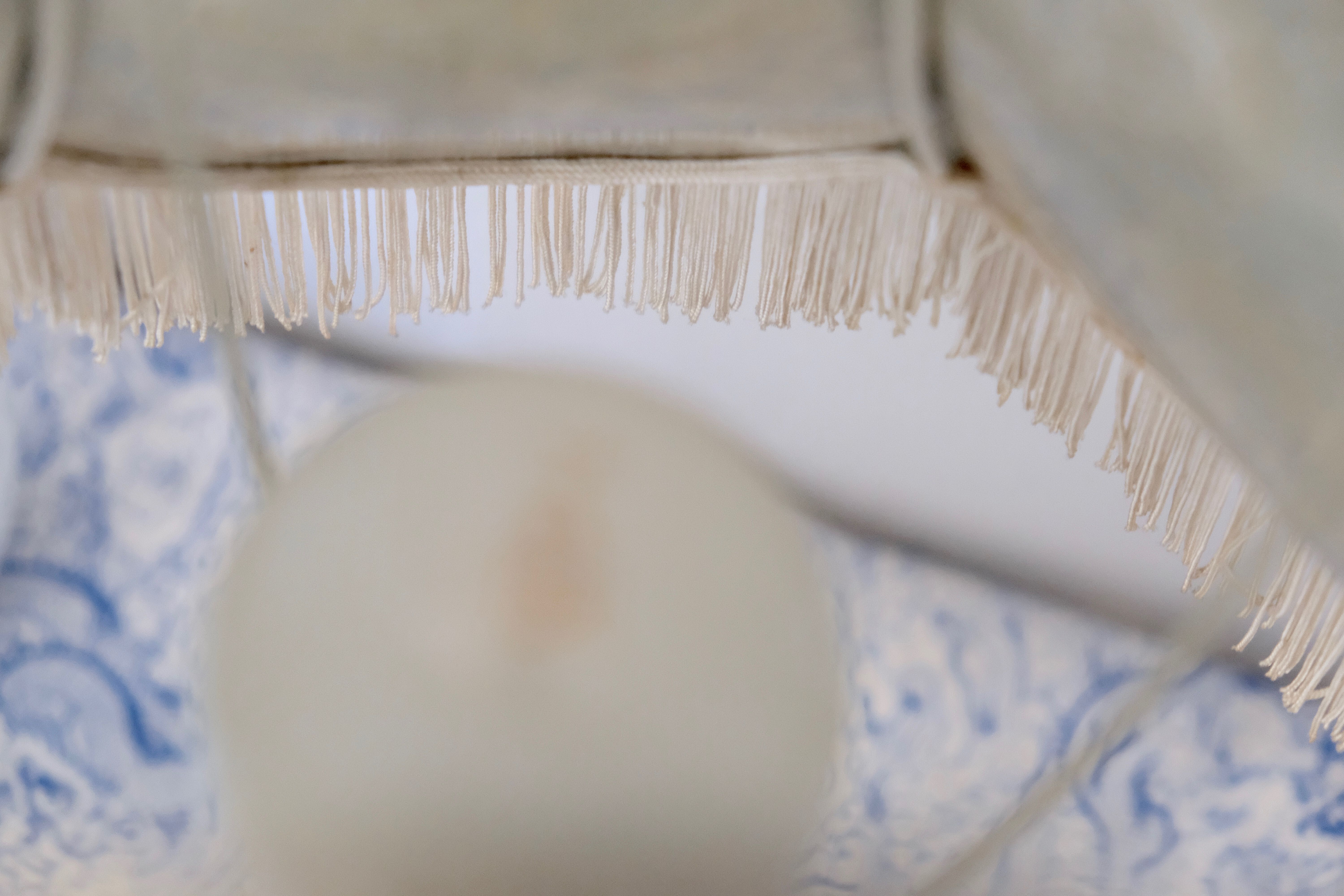 Victorian silk and alabaster table lamp