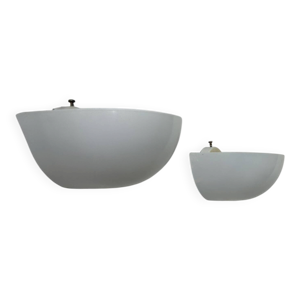 Paire d'appliques en - blanc