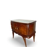 Tables de chevet plaquées en palissandre avec plateau en onyx vert