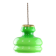 Big Green Mid-century Italian Brass and Glass Pendant Lamp