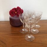 Set of 6 engraved wine glasses