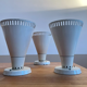 Suite of 3 wall lamps, vintage, white lacquered metal, lita 1970 france