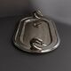 1960s vintage silver-plated oval tray with swan head handles.