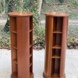 Paire de sellettes pivotantes en bois