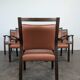 Set of 6 vintage chairs in copper colour.