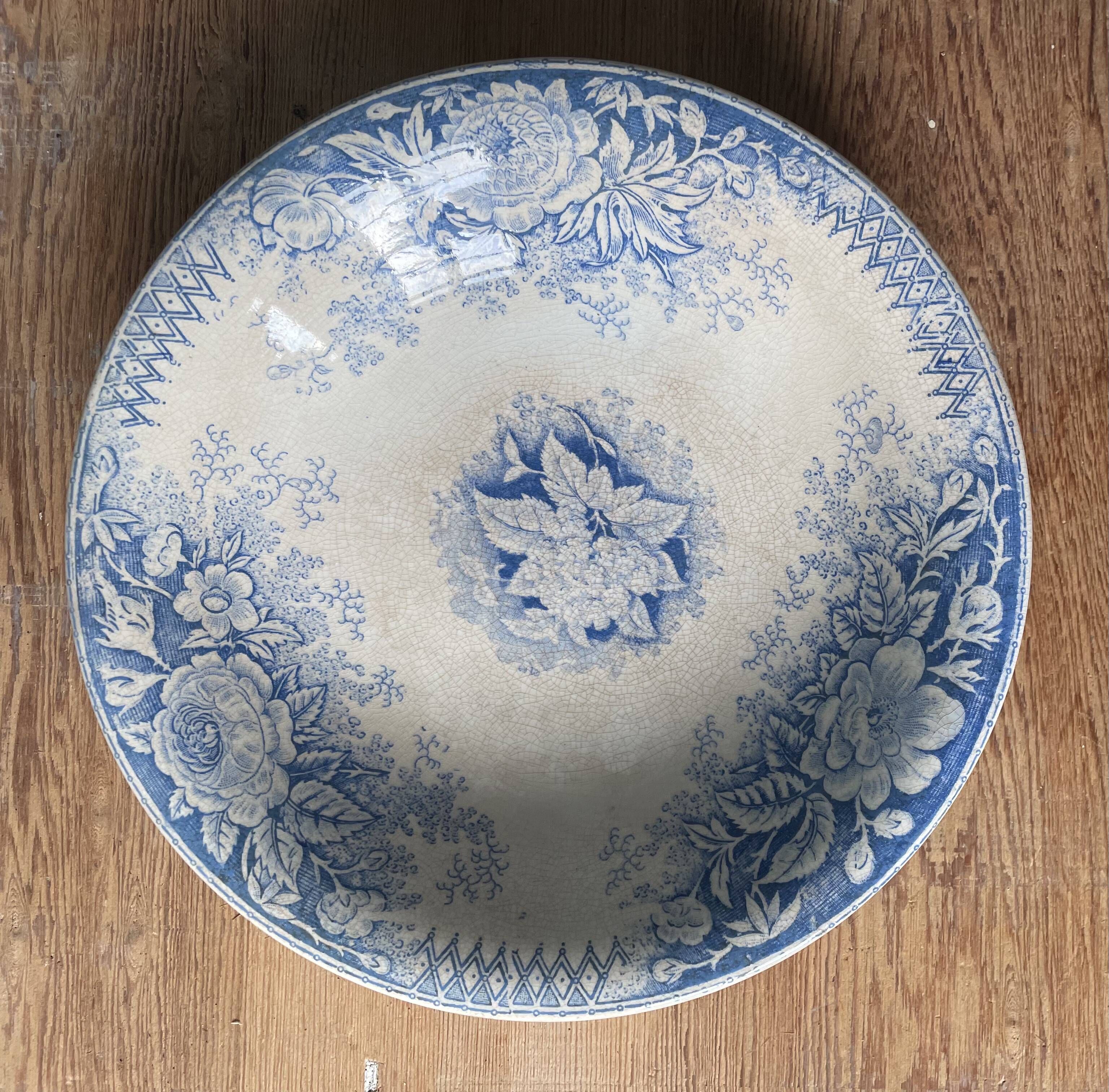 Compotier ancien XIXème U et Cie Sarreguemines, model Jardinière