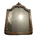 Miroir chantourné ancien, bois et bronze