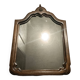 Antique shaped mirror, wood and bronze