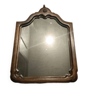 Miroir chantourné ancien, bois et bronze