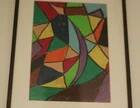Swedish Oil Pastel on Panel “Ritad 66” by Ann Wazzgren Vintage& Framed 42×31cm