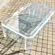 Table-basse en verre et plexiglas altuglas design David Lange 1980