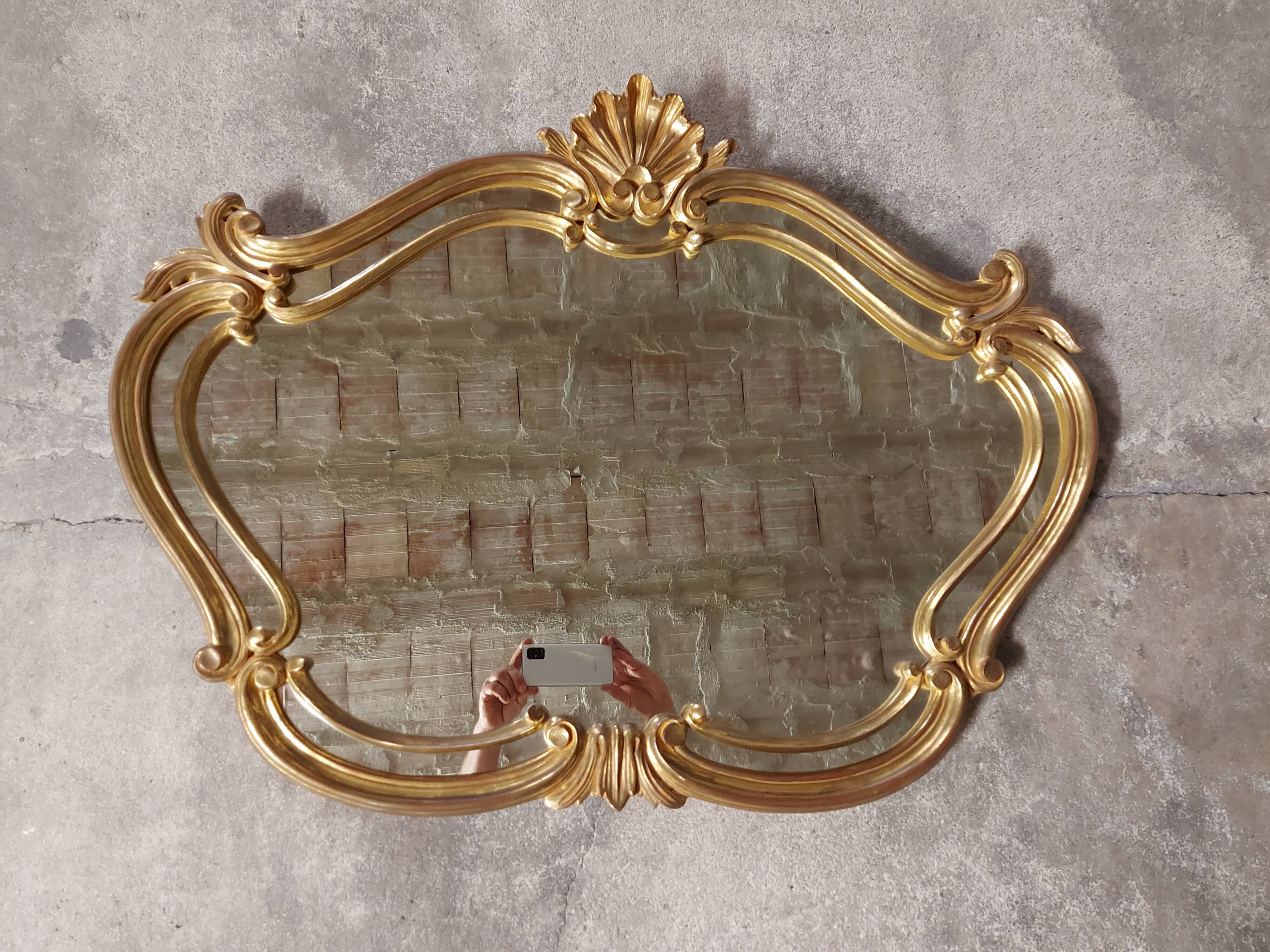 Old gilded wood mirror